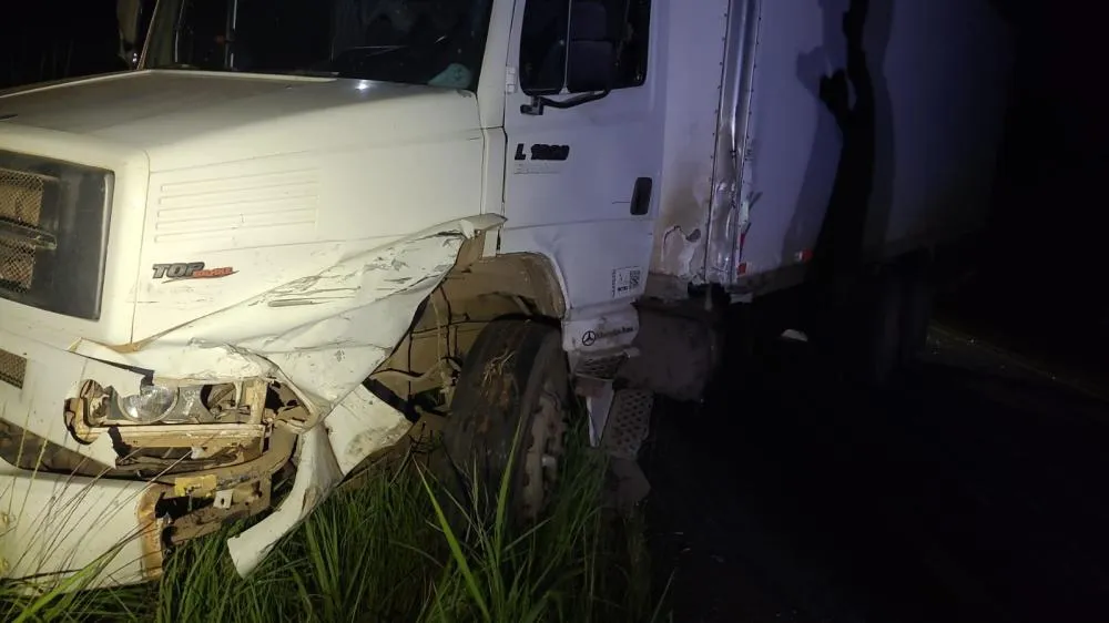 Idoso morre após colisão entre caminhonete e caminhão na MGC-354, em Presidente Olegário