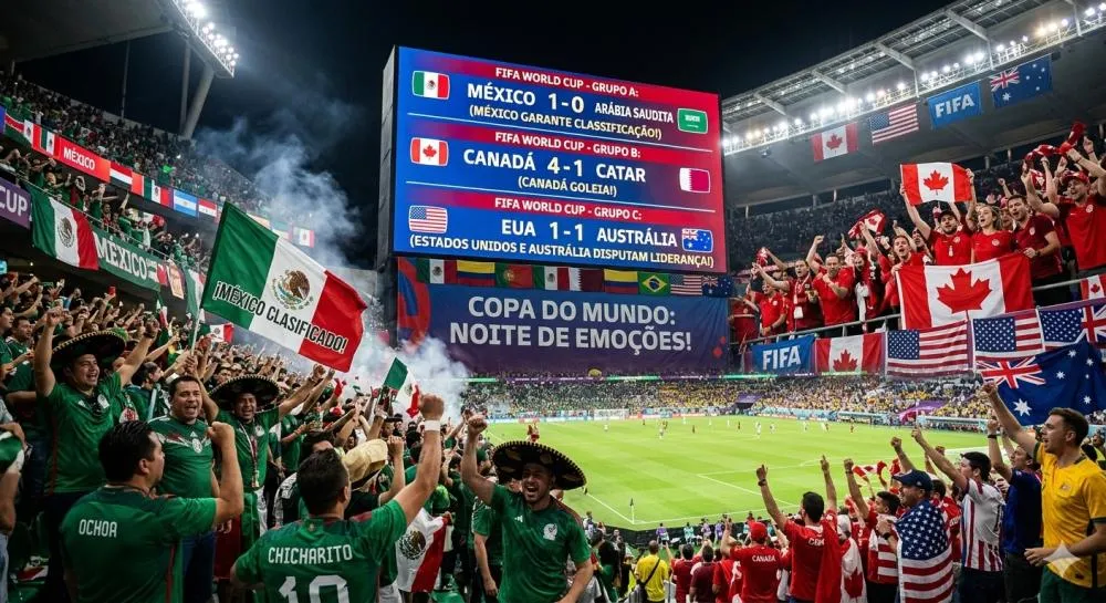 México garante classificação, Canadá goleia Catar e Estados Unidos disputam liderança contra a Austrália na Copa do Mundo