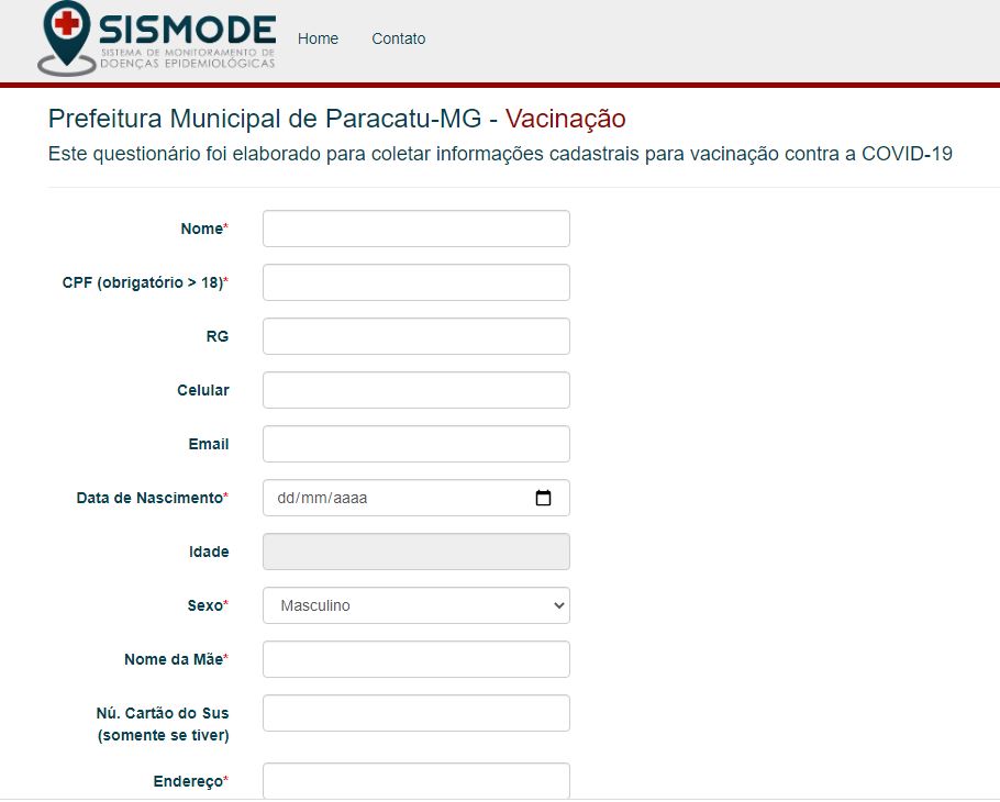 Site de pré-cadastro